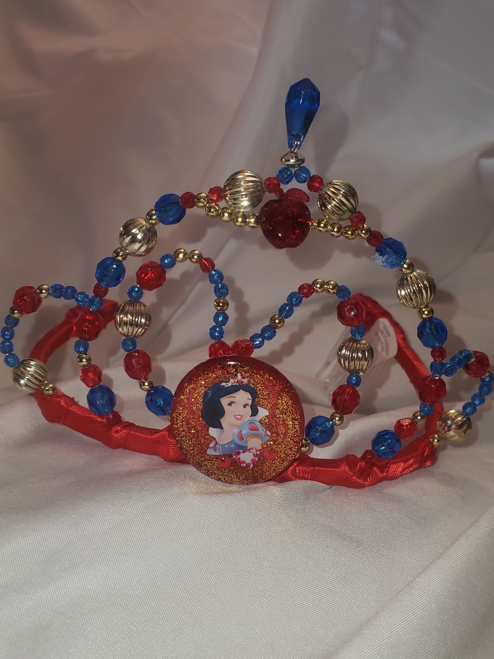 Snow White Red & Blue Beaded Kids Tiara
